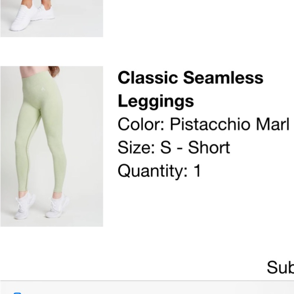 Oneractive Classic Seamless Leggings Size: S Color: Pistachio Marl